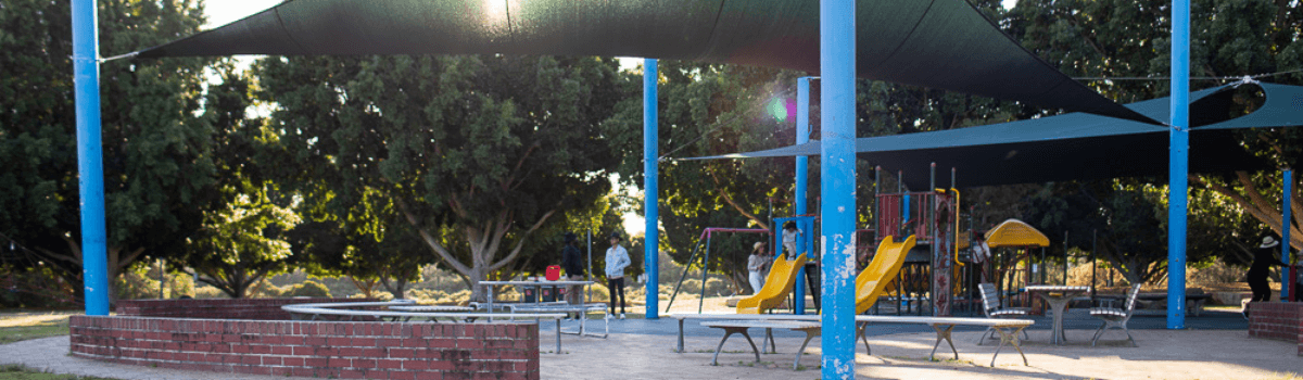 Image of a well shaded outdoor playground
