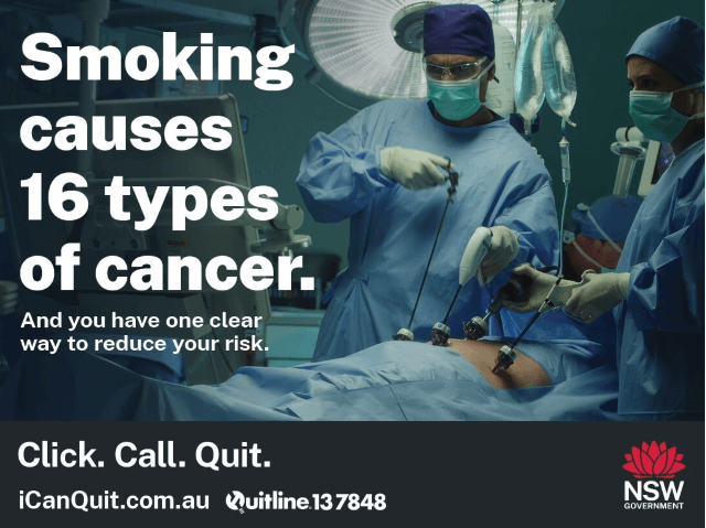 Out-of-home (OOH) programmatic Smoking causes 16 types of cancer